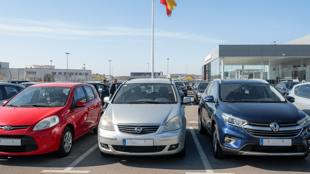 Imagen que muestra los mejores coches de segunda mano disponibles en 2026, con varios modelos como compacto urbano, SUV híbrido y monovolumen, resaltando la variedad y calidad para compradores en España.
