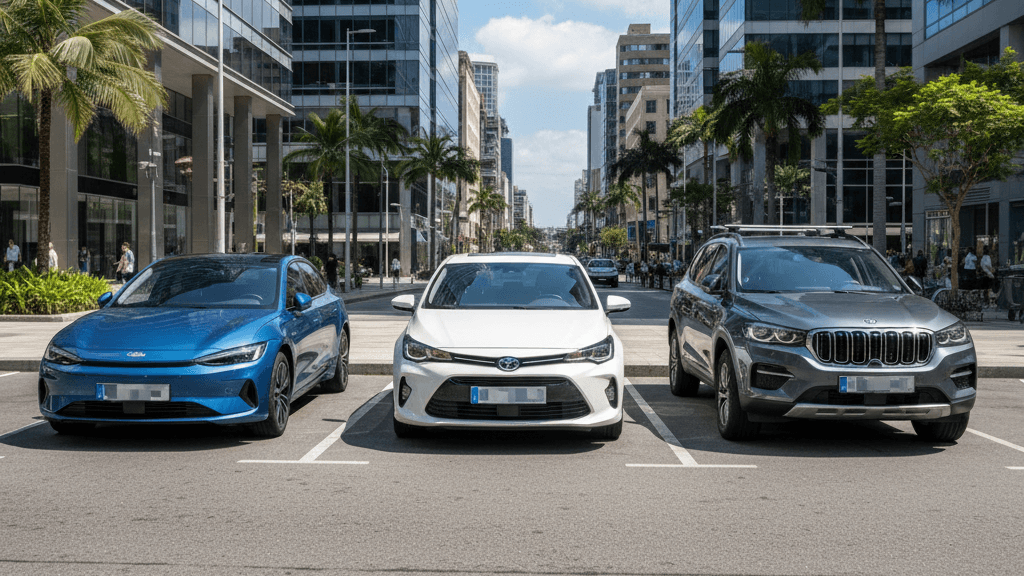 Imagen que muestra los mejores coches automáticos de segunda mano fiables y económicos, con varios modelos como una berlina, un compacto y un SUV, resaltando su fiabilidad y bajo consumo para compradores en busca de opciones económicas
